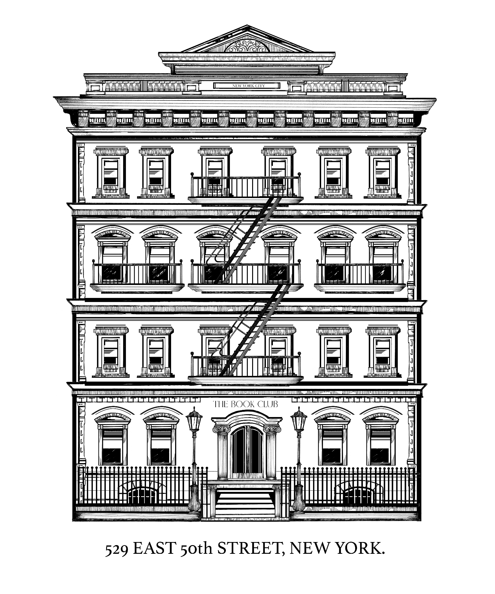 The Book Club — illustrated townhouse.